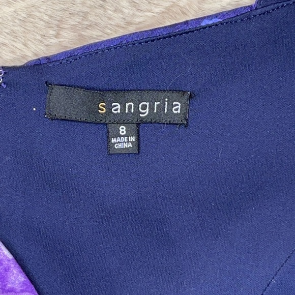 Sangria•Floral Printed A-Line Dress - Picture 14 of 14